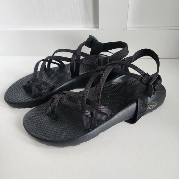 Chaco Women's 10 ZX/2 Classic Strappy Sandal  ZX2 all Black NEW $105 Sold Out - Picture 1 of 7
